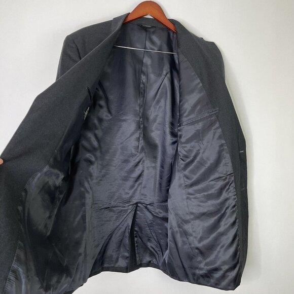 Jos A Bank Blazer Jacket Sport Coat Mens Size 46L Charcoal Gray 100% Wool - Picture 10 of 12